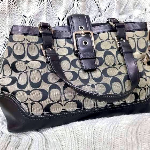 Coach vintage black/ gray purse - Picture 1 of 5